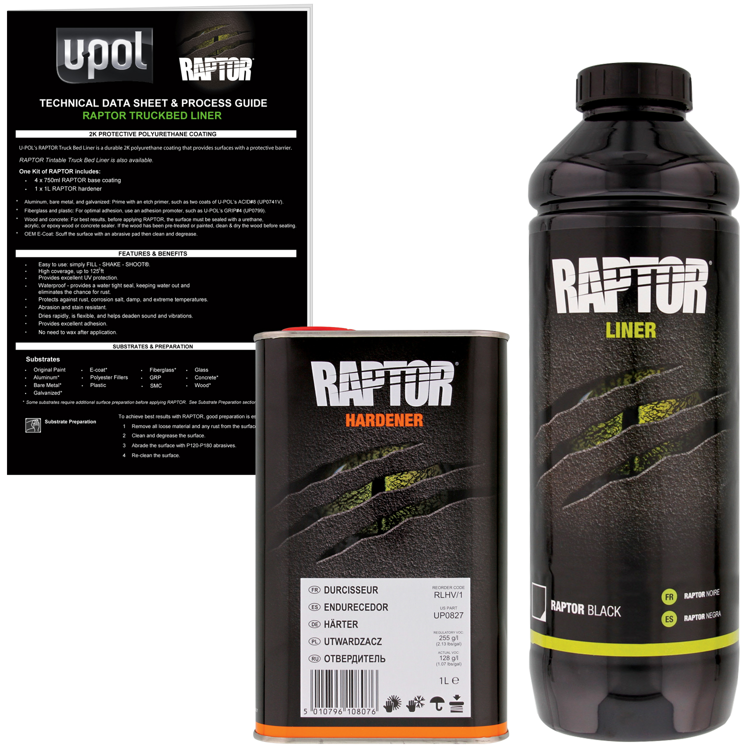 U-POL製 RAPTOR LINER ブラック 1L RAPTOR® LINER 1L Kit BLACK