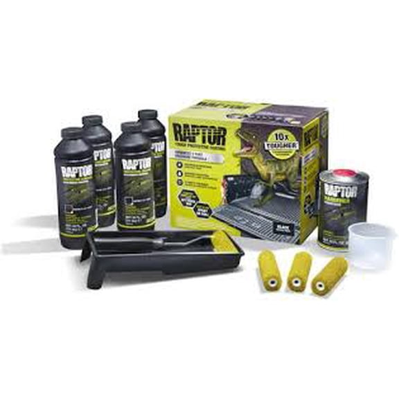 U-POL Raptor Black Urethane Spray-On Truck Bed Liner & Texture Coating, 4 Liters