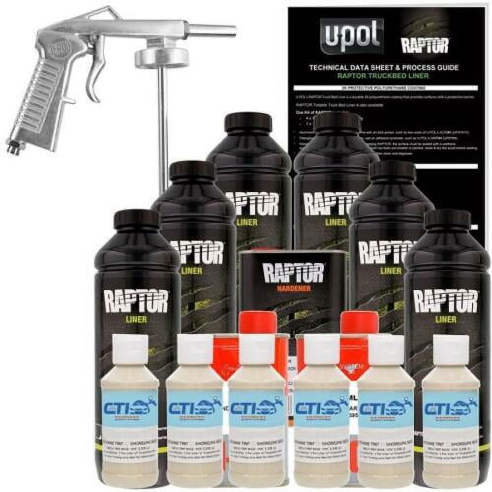 U-POL Raptor Desert Tan Urethane Spray-On Truck BedLiner W/Free Spray ...