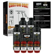U-POL Raptor Hot Rod Red Urethane Spray-On Truck Bed Liner Kit w/ FREE Custom Coat Spray Gun with Regulator, 4 Liters