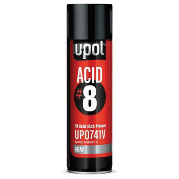 U Pol Products UP0741V ACID#8 Acid Etch Primer, 450 mL, Light Gray, 48.4 sq-ft Coverage