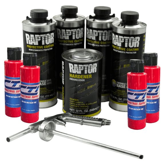 U-Pol Raptor Bedliner Kit Hot Rod Red 4 Liters