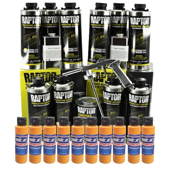 U-Pol Raptor Bedliner Kit Safety Orange 10 Liters