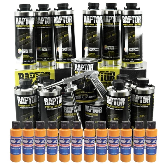 U-Pol Raptor Bedliner Kit Safety Orange 12 Liters