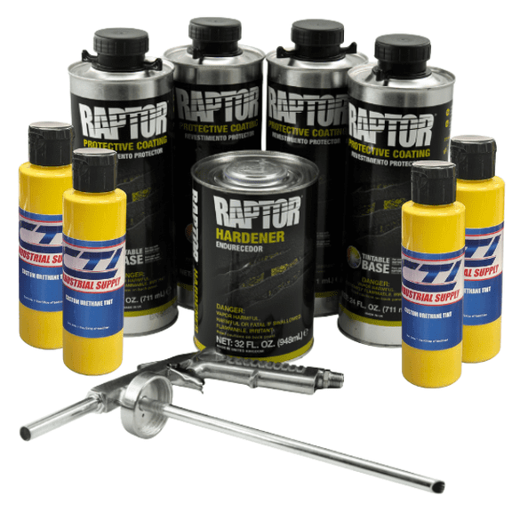 U-Pol Raptor Bedliner Kit Safety Yellow 4 Liters