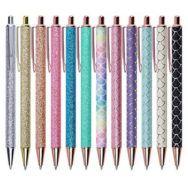Jxueych 5 Pack Fancy Pens for Women Glitter Colorful Journaling Ballpoint  Pens, Black Ink Medium Point 1.0 mm Comfortable Writing Pen Cute Nurse Gift