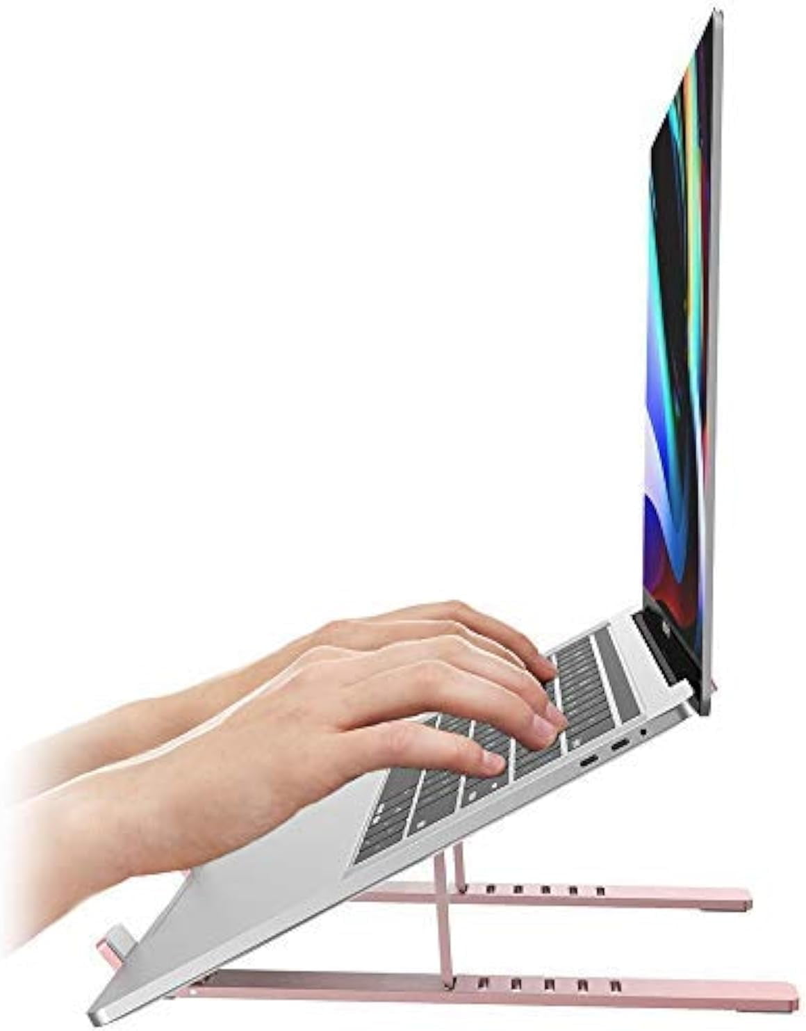 U-Rise Steel Ergonomic Laptop Stand Adjustable Height Aluminum Monitor ...