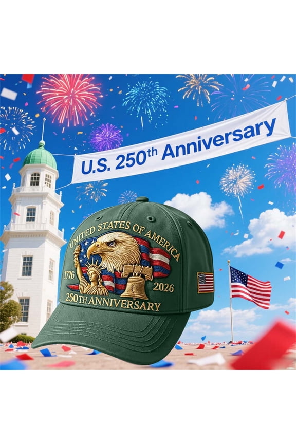 U.S. 250th Anniversary Baseball Cap, Retro Washed Patriotic Tribute Hat, Adjustable Cap for Men Women, Celebrate 250 Years of Freedom and Independence with Vintage Style, Dark Green