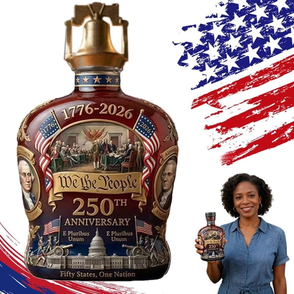 U.S. 250th Anniversary Commemorative Whiskey Bottle, 250 Anniversary Whiskey Bottle, 250th Anniversarys Personal Reserve, Father's Day Patriotic Giftfor Liquor Scotch Bourbon or Wine