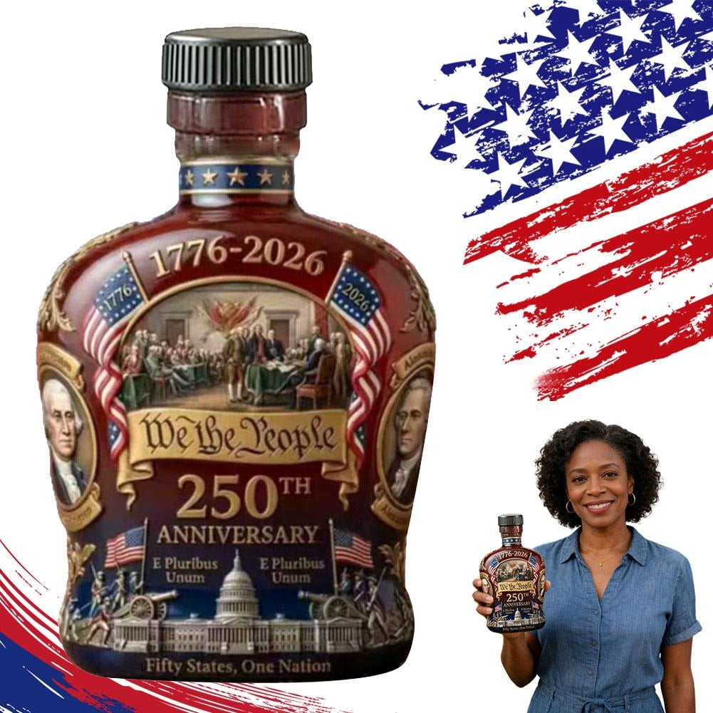 U.S. 250th Anniversary Commemorative Whiskey Bottle, 250 Anniversary Whiskey Bottle, 250th Anniversarys Personal Reserve, Father's Day Patriotic Giftfor Liquor Scotch Bourbon or Wine