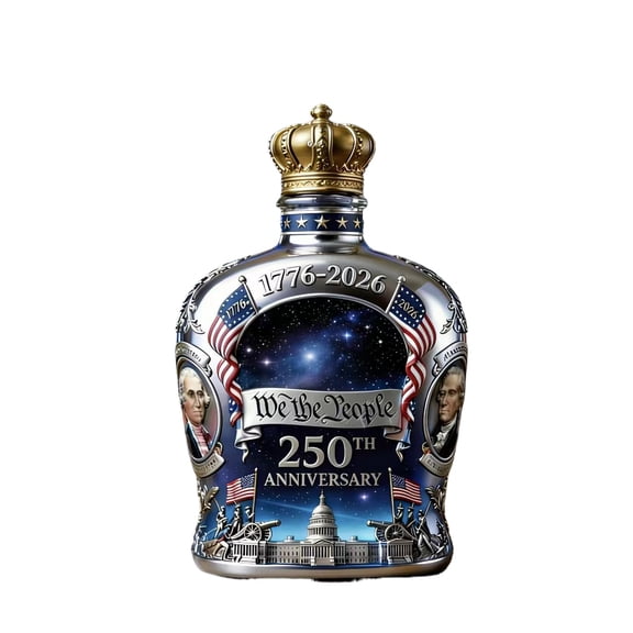 U.S. 250th Anniversary Commemorative Whiskey Bottle, 250 Anniversary Whiskey Bottle, Heritage Whiskey Glasses for Liquor Scotch Bourbon or Wine, Father's Day Patriotic Gift