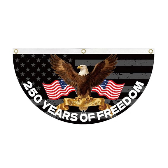 U.S 250th Anniversary Flag, 250 Years Anniversary Flag Bunting 1776-2026 Fan Flags Patriotic Stars Yard Sign, Commemorative 1776-2026 Banner for Wall, Porch, Fence, Outdoor Decor