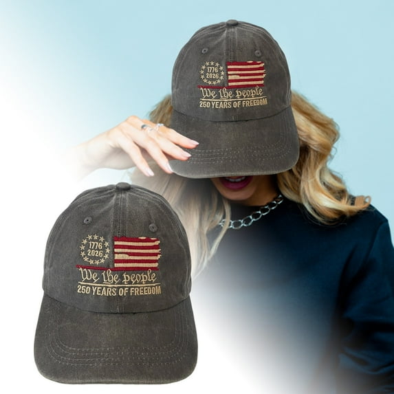 U.S. 250th Anniversary Hat 1776-2026, Patriotic Baseball Cap with 250 Years Freedoms Design, Funny Embroidered Caps for Men, Dad & Cycling