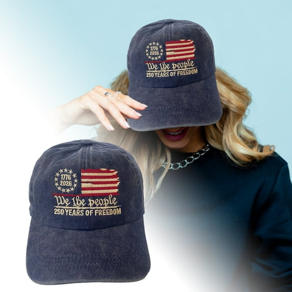 U.S. 250th Anniversary Hat 1776-2026, Patriotic Baseball Cap with 250 Years Freedoms Design, Funny Embroidered Caps for Men, Dad & Cycling