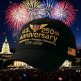 thumbnail image 1 of U.S. 250th Anniversary Hat, Adjustable Retro Washed Baseball Cap, Army Edition, Patriotic Design with Flag Detail, Celebrate 250 Years of Freedom, Black, 1 of 9