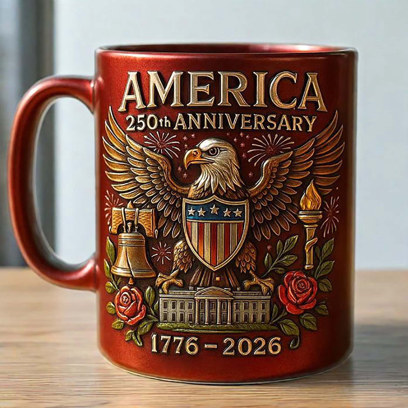 U.S. 250th Anniversary Mug 1776-2026, 11oz Military Theme Ceramic ...