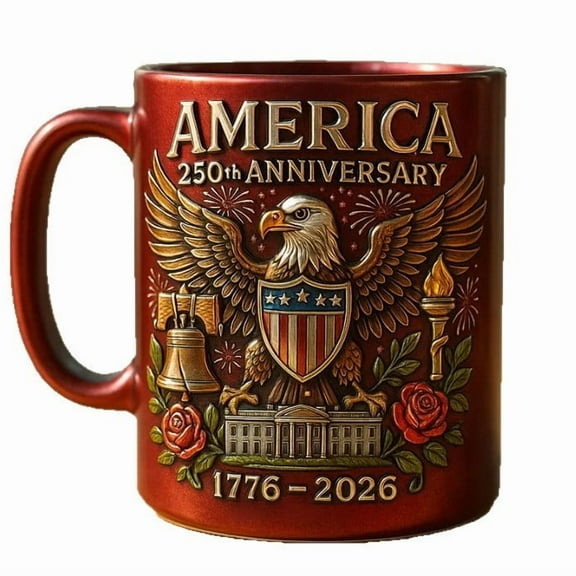 U.S. 250th Anniversary Mug, 2025 New Handmade Exquisite Veteran Commemorative Coffee Cup, Memorial Gifts for Military Lovers and Veterans