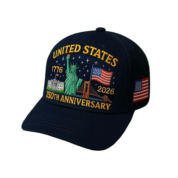 United States 250th Anniversary Hat - Adjustable Bald Eagle Printed Patriotic Baseball Cap for Men & Women, Multi-Use(Blue)