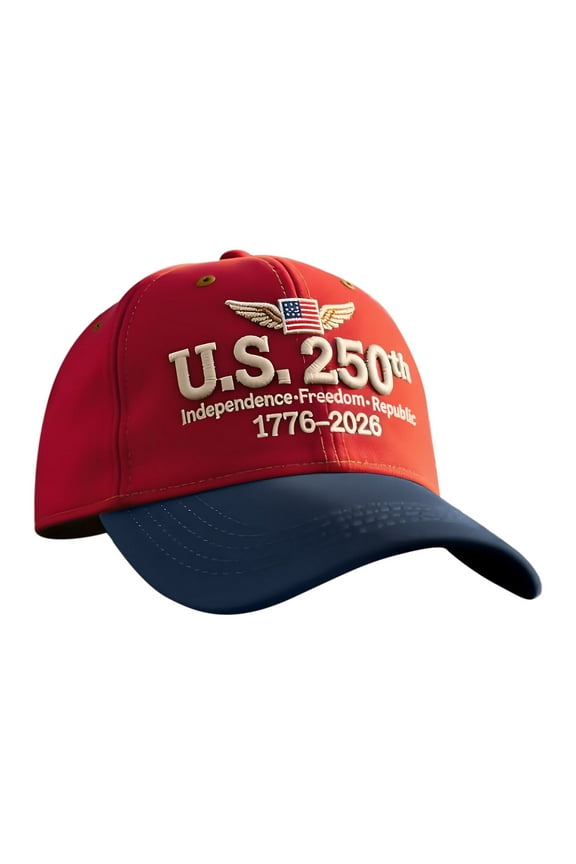 U.S. 250th Anniversary Retro Washed Cap, Tribute 250th Anniversary USA Hat, Adjustable Patriotic Hats for Men Women(Red Blue)