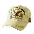 thumbnail image 1 of U.S.A. 250th Anniversary Commemorative Hat, Embroidered Adjustable 250 Anniversary USA Hat, Patriotic Bald Eagle Baseball Cap (3pcs, Beige), 1 of 6