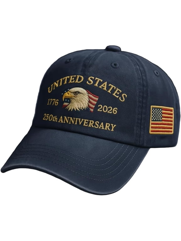 U.S.A. 250th Anniversary Commemorative Hat, Embroidered Adjustable 250 Anniversary USA Hat, Patriotic Bald Eagle Baseball Cap