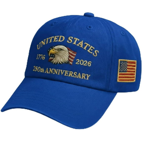 U.S.A. 250th Anniversary Commemorative Hat, Embroidered Adjustable 250 Anniversary USA Hat, Patriotic Bald Eagle Baseball Cap
