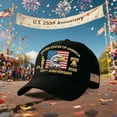 thumbnail image 1 of U.S.A. 250th Anniversary Printed Baseball Hat, Patriotic Adjustable Cap with American Flag Graphic, Vintage Washed 250 Years Heritage Hat, Celebrate United States Freedom and Tradition, 1 of 8
