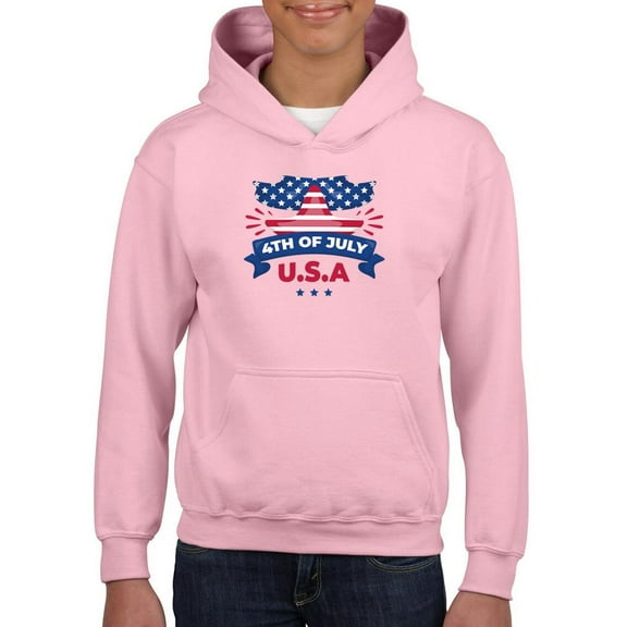 U.S.A 4Th Of July Hoodie Juniors -Image by Shutterstock,  Large