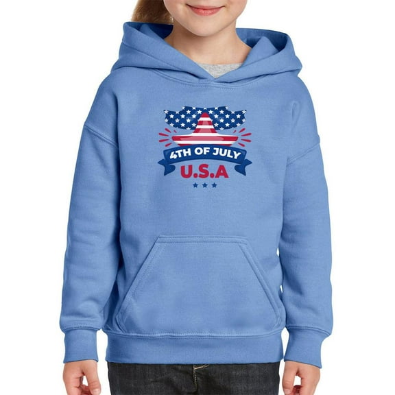 U.S.A 4Th Of July Hoodie Juniors -Image by Shutterstock, Medium