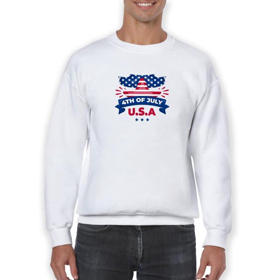 U.S.A 4Th Of July Sweatshirt Men -Image by Shutterstock, Male 4X-Large