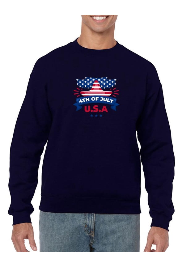 U.S.A 4Th Of July Sweatshirt Men -Image by Shutterstock, Male Small