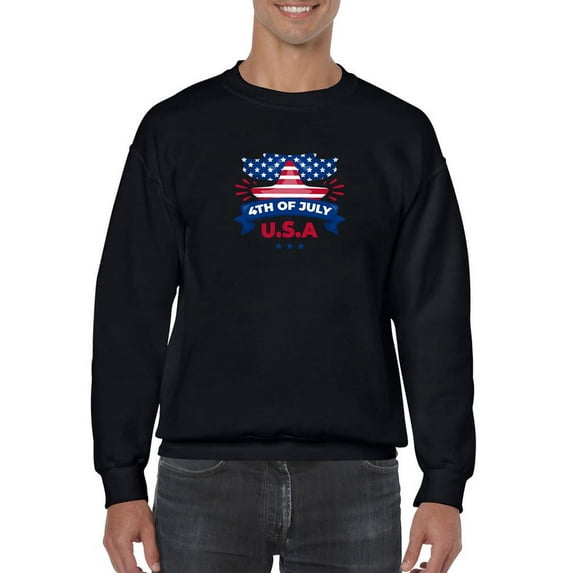 U.S.A 4Th Of July Sweatshirt Men -Image by Shutterstock, Male Small