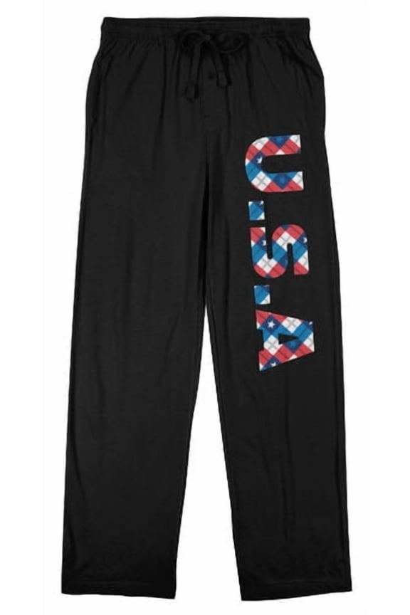 U.S.A. Americana Men's Black Sleep Pants-XXL
