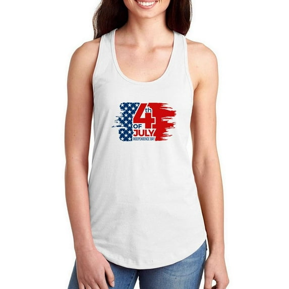 U.S.A. Flag July 4Th Racerback Tank Women -Image by Shutterstock, Female Small