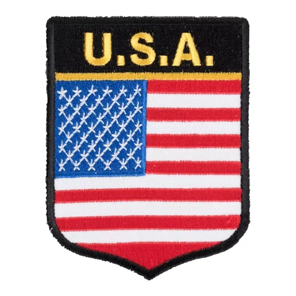 U.S.A. Flag Shield Patch, Patriotic American Flag Patches
