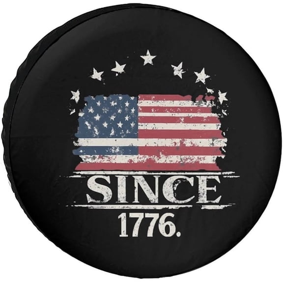 U.S.A Forth of July Independence Day Spare Tire Cover Universal Waterproof Wheel Cover for Truck Travel Trailer Accessories