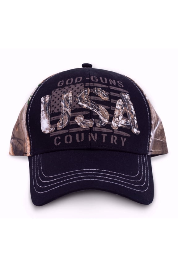 U.S.A. - God, Guns, Country, Flag Cap Hat Buck Wear