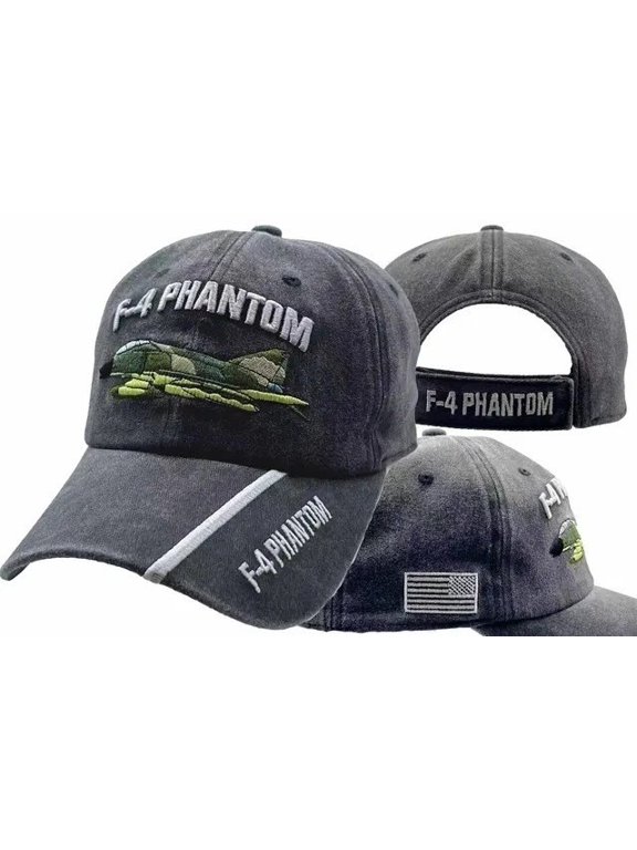 U.S AIR FORCE F4 Phantom F-4 Fighter JET BLACK EMBROIDERED HAT CAP (LICENSED)