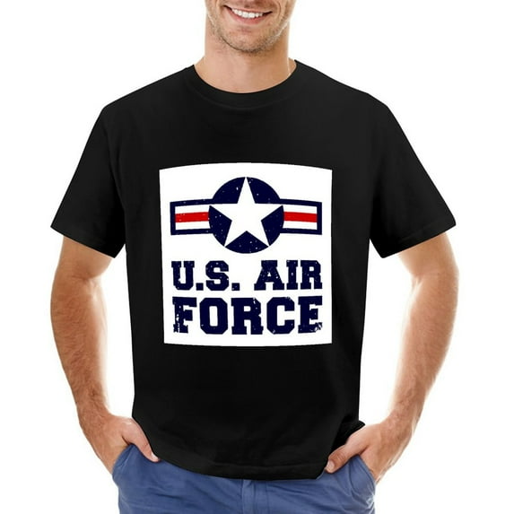 U.S. AIR FORCE Men’s T-Shirt 100% Cotton Casual Short Sleeve Tops Gift Tee Black L