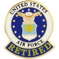 thumbnail image 1 of U.S. AIR FORCE, USAF RETIRED EMBLEM - Original Artwork, Expertly Designed PIN - 0.9375", 1 of 1