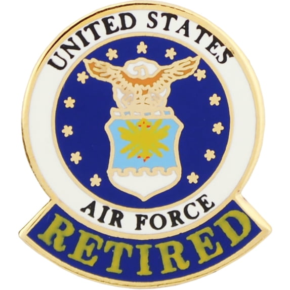 U.S. AIR FORCE, USAF RETIRED EMBLEM - Original Artwork, Expertly Designed PIN - 0.9375"