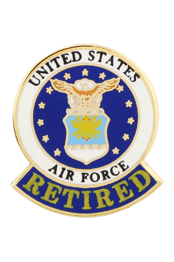 U.S. AIR FORCE, USAF RETIRED EMBLEM - Original Artwork, Expertly Designed PIN - 0.9375"