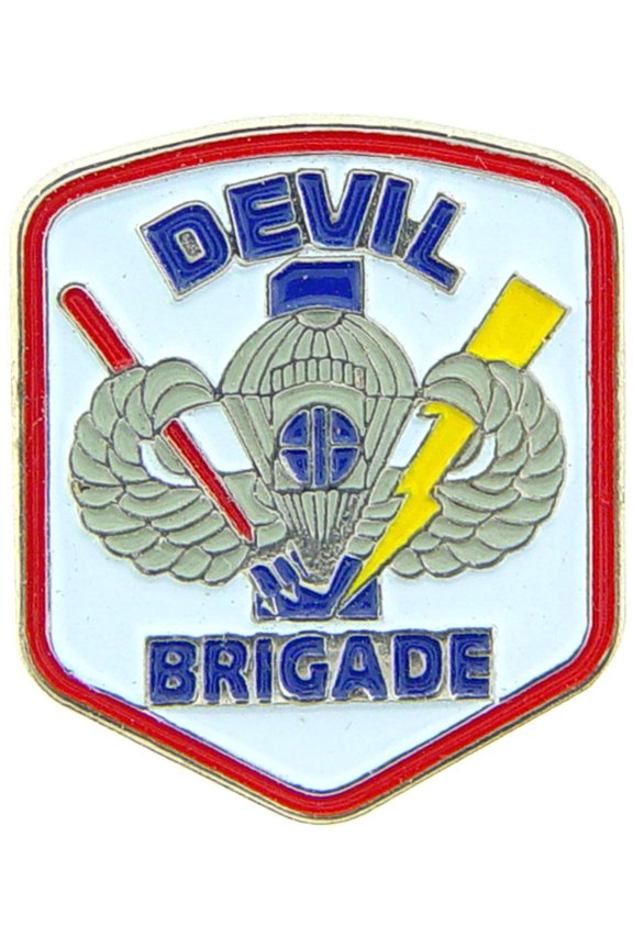 U.S. ARMY, 082nd AIRBORNE DEVIL BRIGADE - Original Artwork, Expertly Designed PIN - 1"