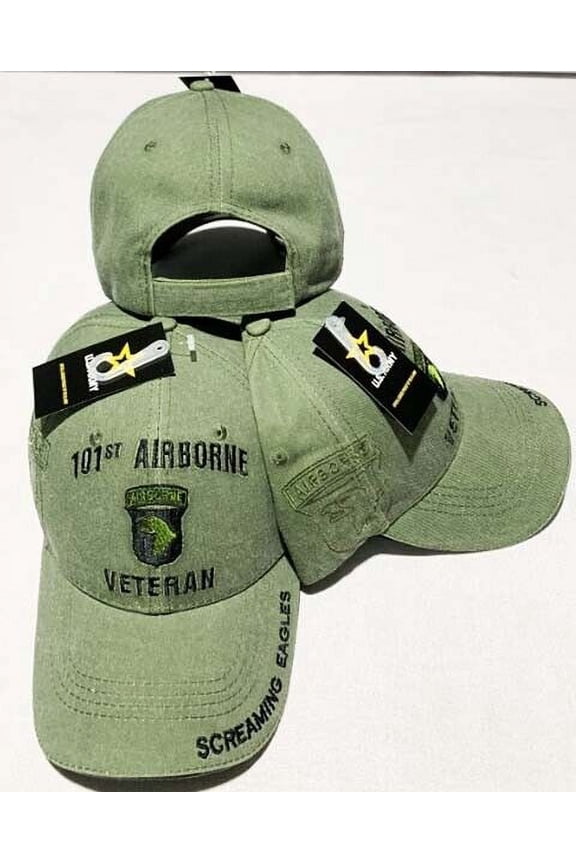 U.S. ARMY 101ST AIRBORNE DIVISION VETERAN OLIVE GREEN SHADOW Ball Cap