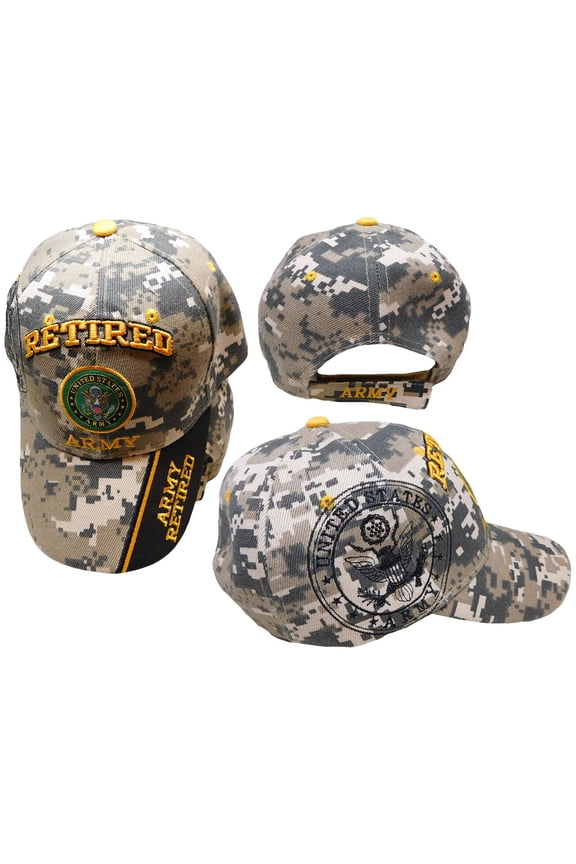 U.S. ARMY Hat Military ARMY RETIRED Official Licensed Baseball Cap ACU Camo