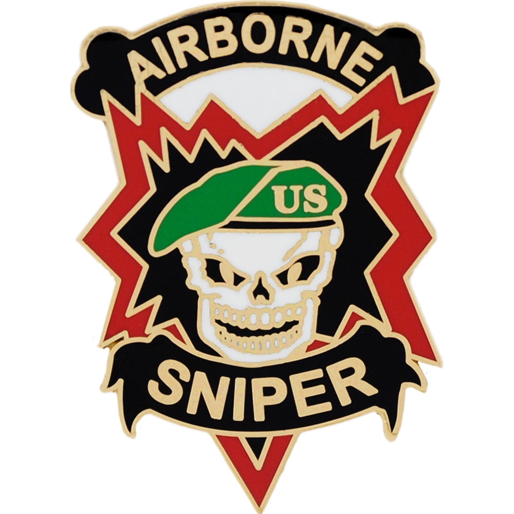 U.S. Army Special Airborne Sniper Pin - Original Artwork, Enamel Lapel ...