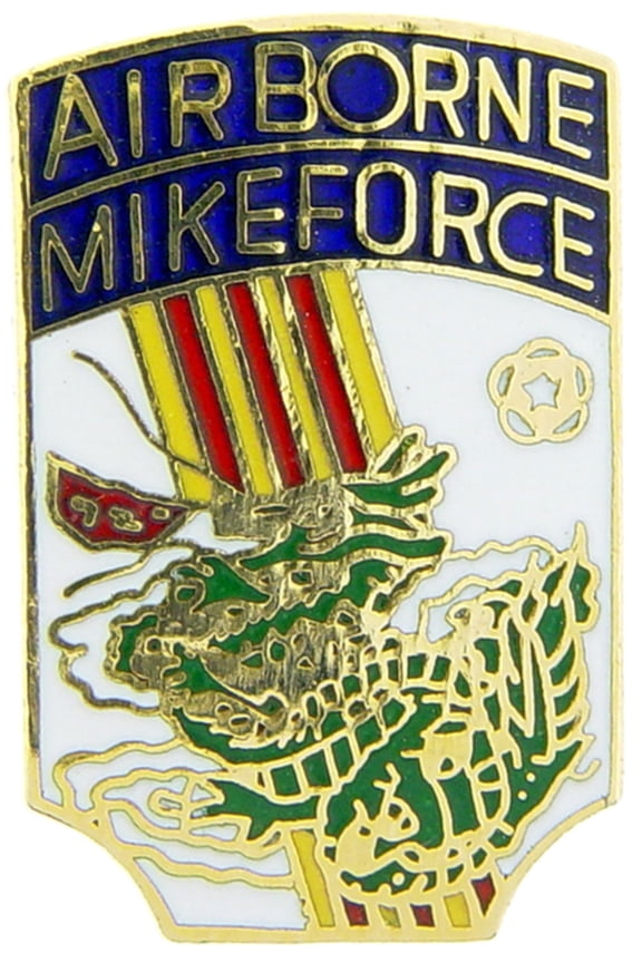 U.S. ARMY, SPECIAL MIKE FORCE AIRBORNE VIETNAM RIBBON - Artwork, Expertly Designed PIN - 1"