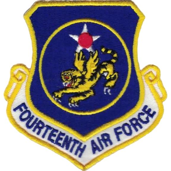 U.S. Air Force 14th Air Force Shield Patch Blue Yellow