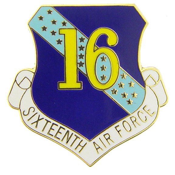 Eagle Emblems P15963 Pin - USAF, 16th, Shield - 1 in.