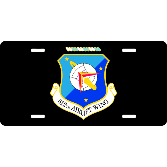 U.S. Air Force 512th Airlift Wing License Plate